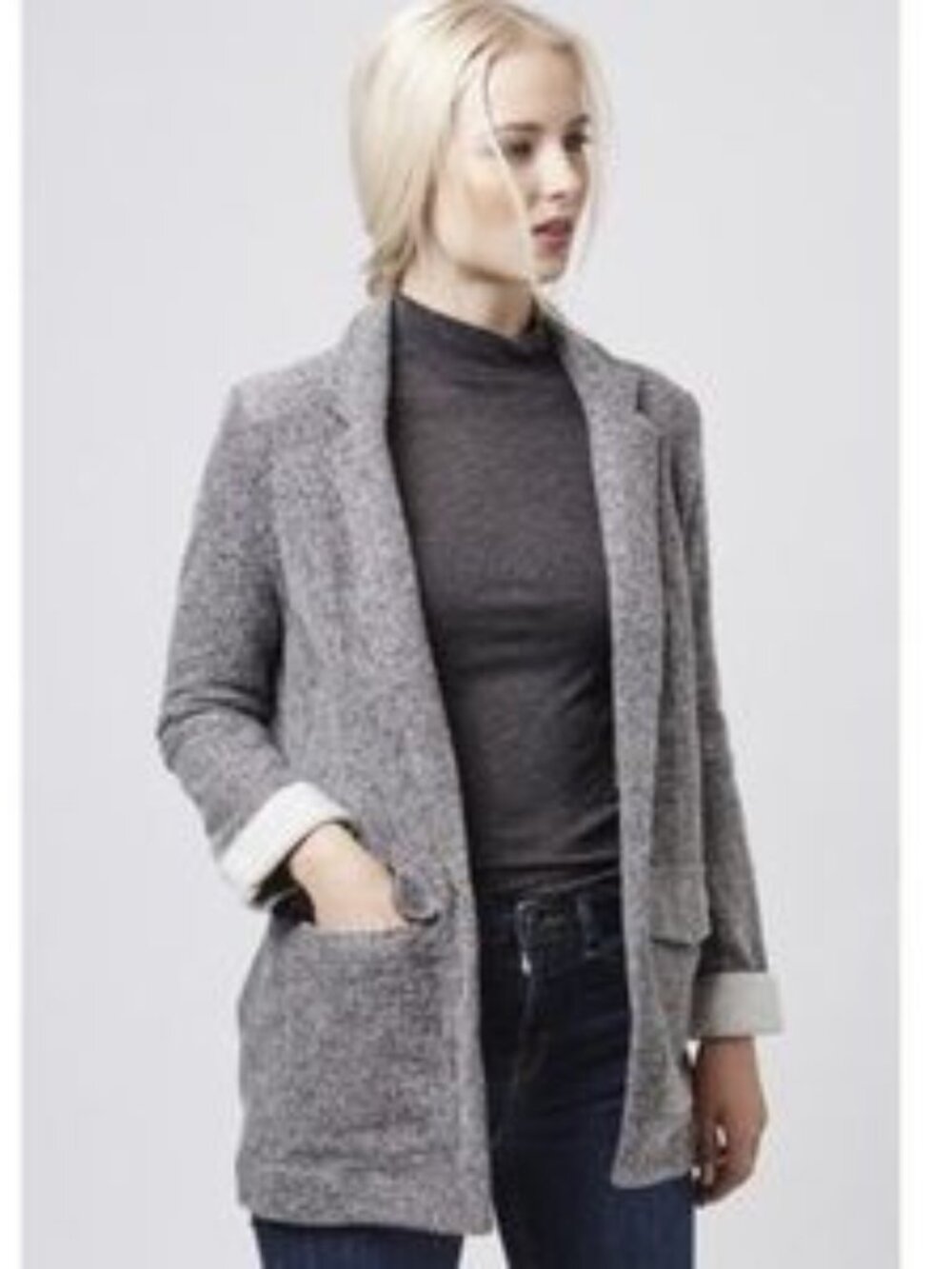 Topshop Open Front Blazer with Pockets Size 4